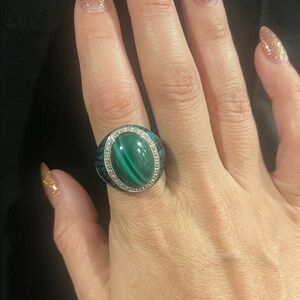 Vintage Sterling silver Malachite Ring
